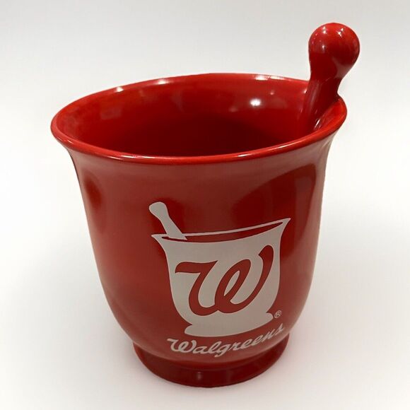 Walgreens Red Mortar and Pestle Advertising Coffee Mug - Picture 2 of 8
